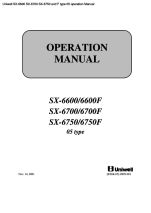 SX-6600 SX-6700 SX-6750 and F type 05 operation